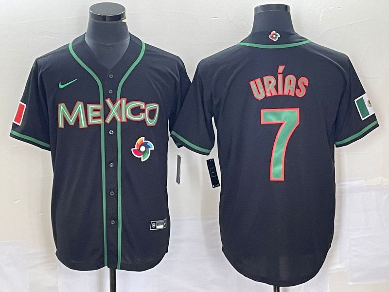 Men 2023 World Cub Mexico #7 Urias Black green Nike MLB Jersey13->more jerseys->MLB Jersey